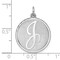Sterling Silver Brocaded Initial Capital J Charm Jewerly 27mm x 20mm